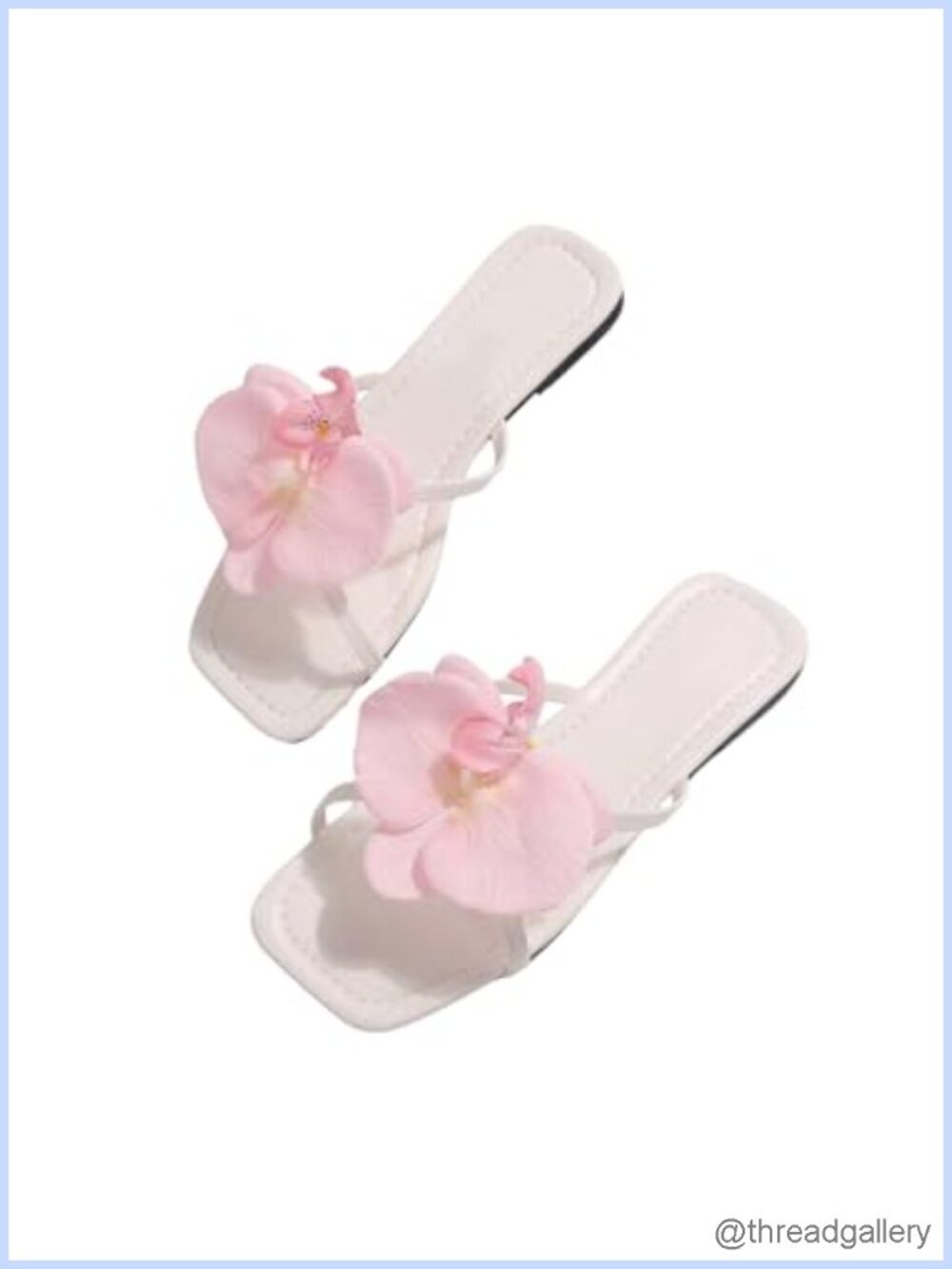 3D Flower Flat Slide Sandals Open Toe Slip On Summer Dressy